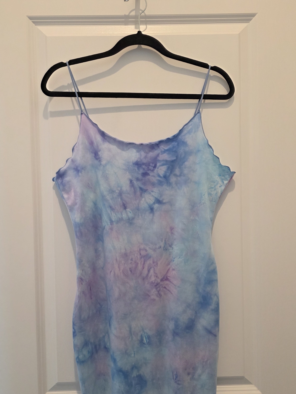 Tie-Dye Pastel Slip Dress - Blue & Purple